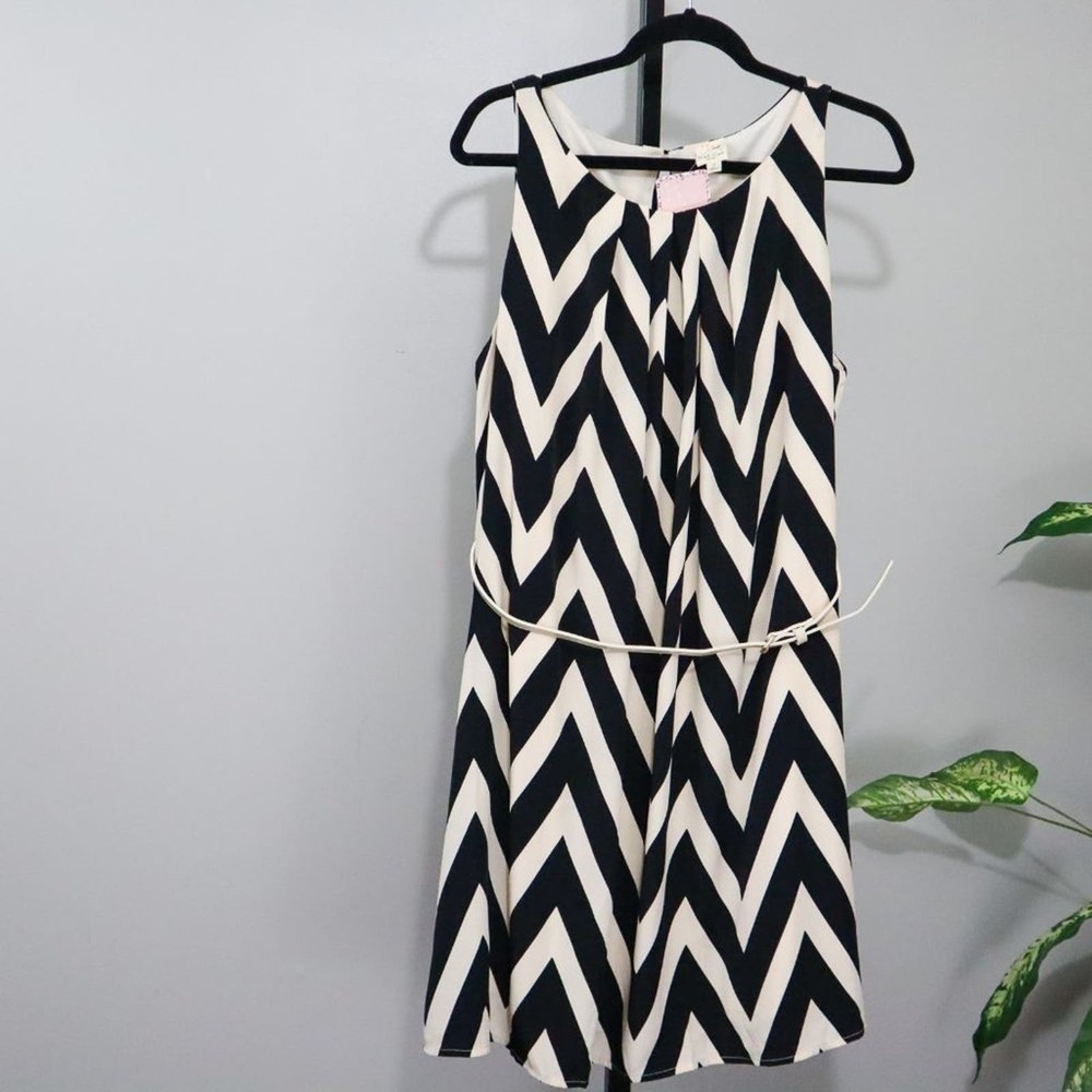 Pink Owl Tan and black Print Dress